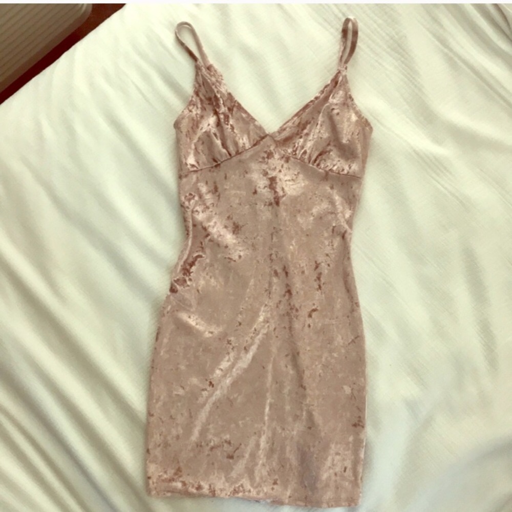 Pink Suede Mini Dress